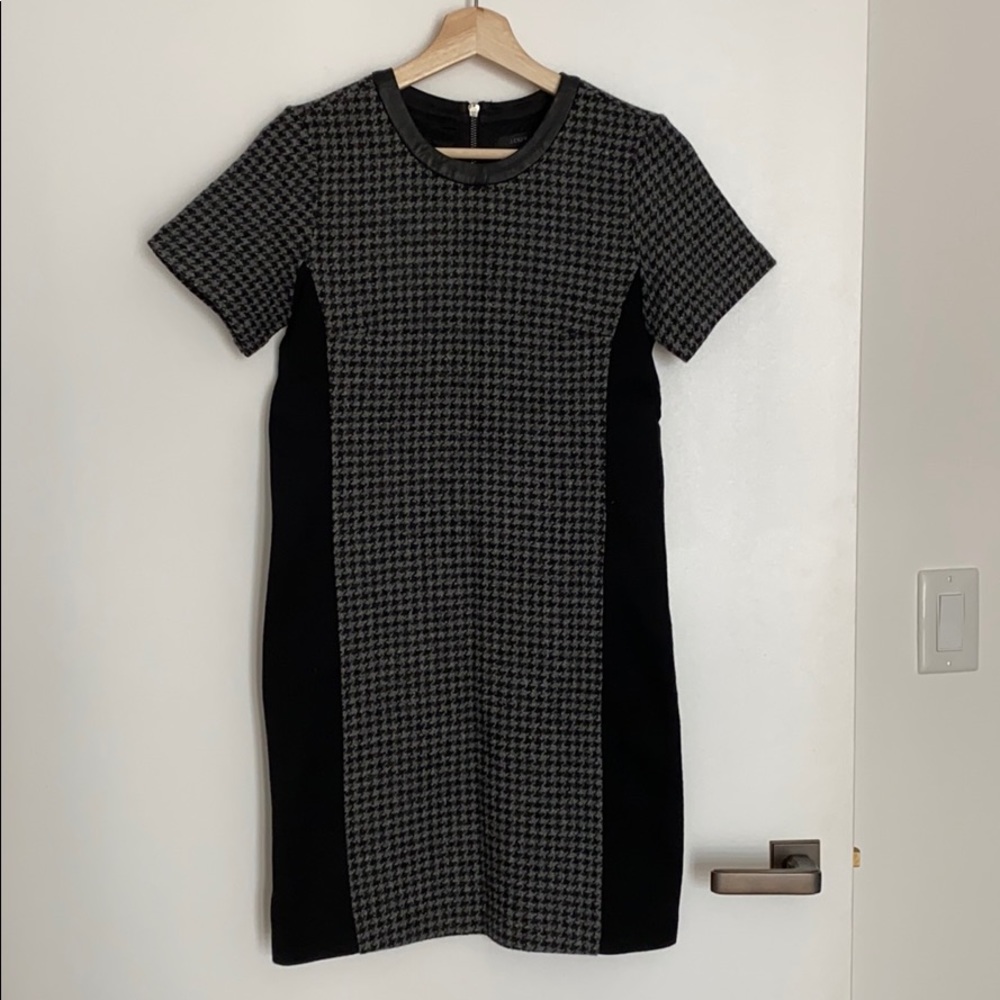 J. Crew wool dress with leather trim SIZE 00